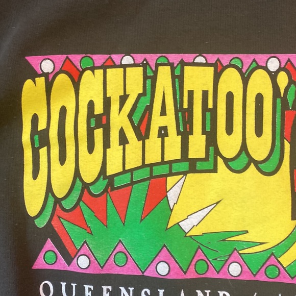 Vintage screen print graphic Queensland Australia crewneck sweatshirt cockatoo - Picture 4 of 9